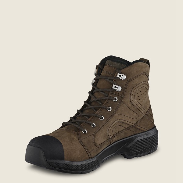 Work Støvler Herre - Red Wing Exos Lite - 6-Inch Waterproof Soft Toe - Mørkeolivengrøn - FCYXZA-710